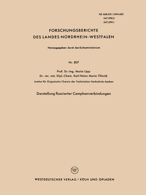 cover image of Darstellung fluorierter Camphanverbindungen